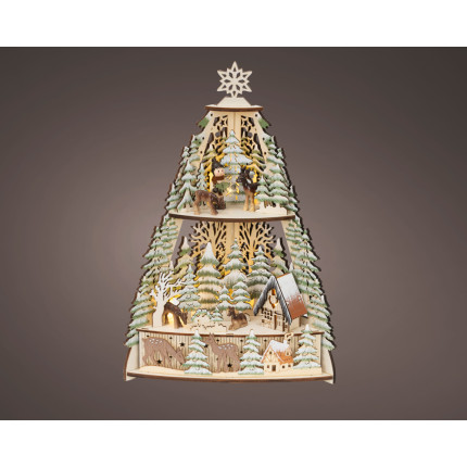 ALBERO LUMINOSO CON PAESAGGIO INTAGLIATO 35 CM