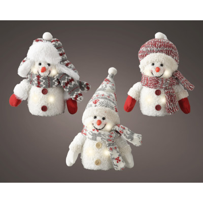PUPAZZO DI NEVE NATALIZIO LUMINOSO 18 CM