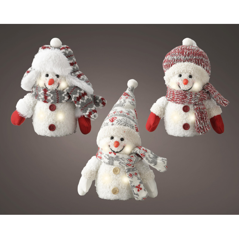PUPAZZO DI NEVE NATALIZIO LUMINOSO 18 CM