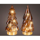 ALBERELLO LUMINOSO IN VETRO MARRONE 13 CM