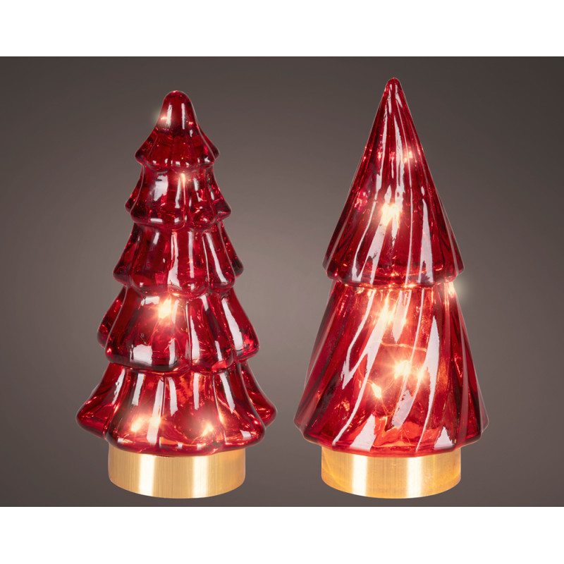 ALBERELLO LUMINOSO IN VETRO MARRONE 13 CM