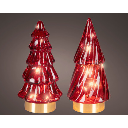 ALBERELLO LUMINOSO IN VETRO MARRONE 13 CM