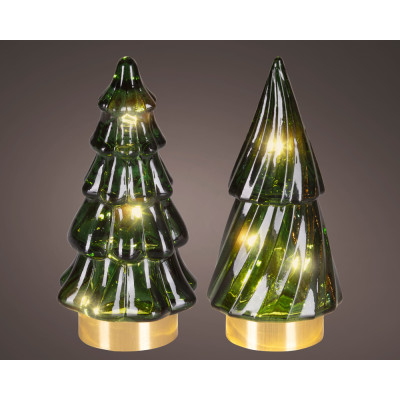 ALBERELLO LUMINOSO IN VETRO MARRONE 13 CM