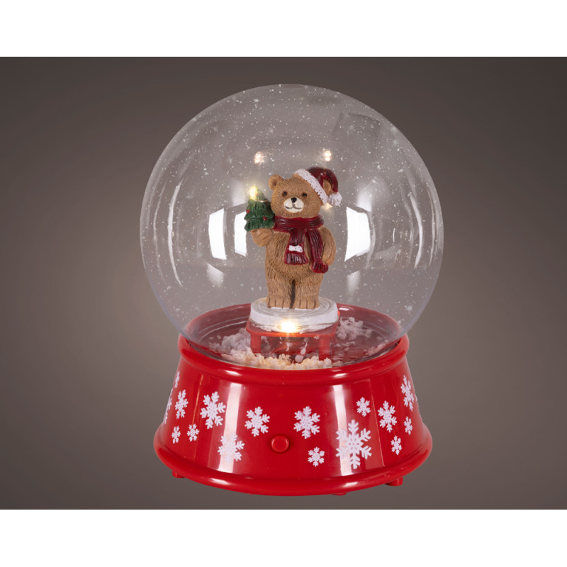 SFERA DI NEVE NATALIZIA LUMINOSA 18 CM