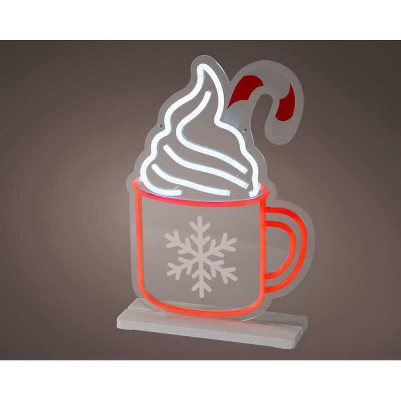 TAZZA NATALIZIA NEON 37CM CON RICARICA USB