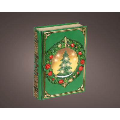 LIBRO DECORATIVO VERDE CON LED 22CM