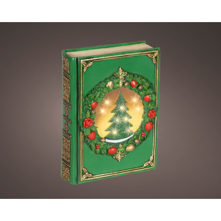 LIBRO DECORATIVO VERDE CON LED 22CM