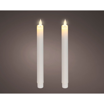 CANDELE CONICHE NATALIZIE LED CON FIAMMA REALISTICA24 CM (2 PZ)
