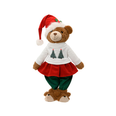 ORSO GIRL CON VESTITO E CAPPELLO 60CM