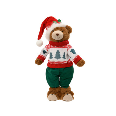 ORSO BOY CON MAGLIONE E CAPPELLO 90CM