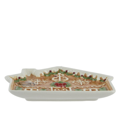 PIATTO IN CERAMICA CASETTA NATALIZIA 15CM