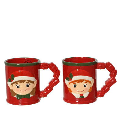 TAZZA IN CERAMICA SMALTATA CON ELFO