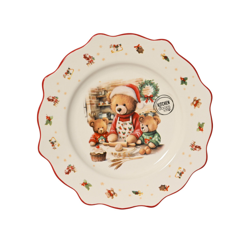PIATTO IN CERAMICA CON ORSETTI 21CM
