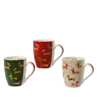 MUG IN PORCELLANA CON BASSOTTI 12 CM