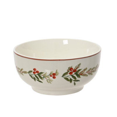 BOWL IN PORCELLANA CON DECORI FOGLIE 14CM