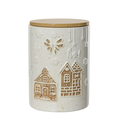 BARATTOLO IN CERAMICA CON PAESAGGIO IN RILIEVO
