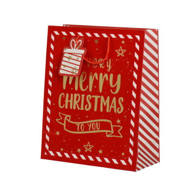 SACCHETTO IN CARTA MERRY CHRISTMAS ROSSO 2