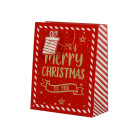 SACCHETTO IN CARTA MERRY CHRISTMAS ROSSO