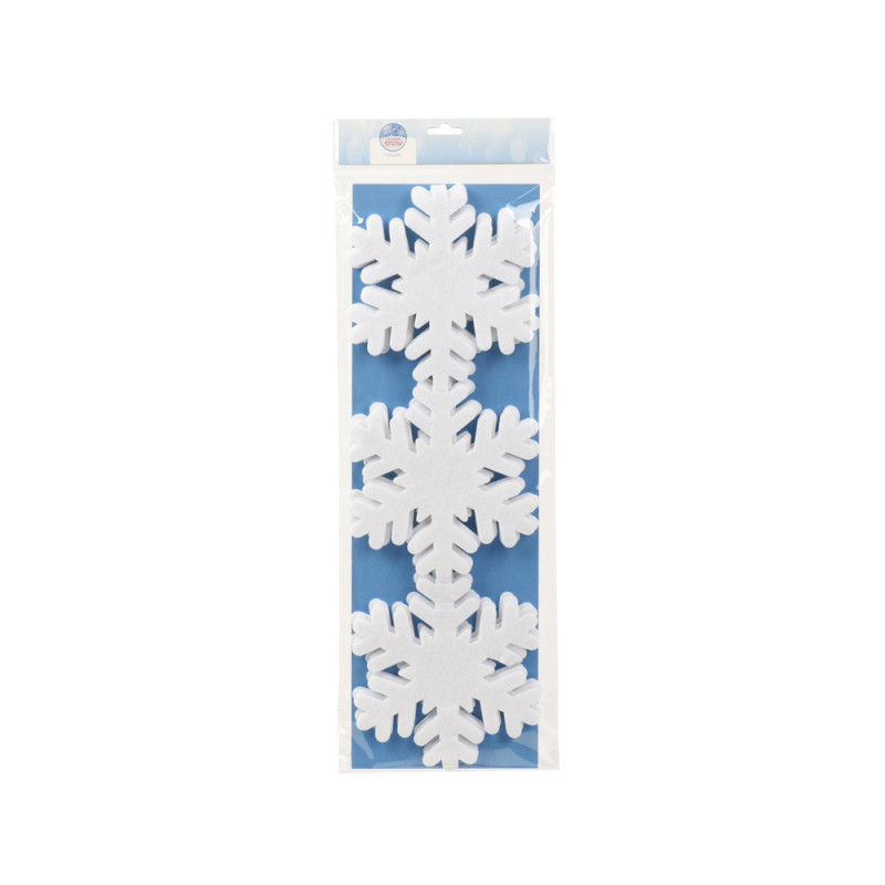 DECORAZIONE FIOCCHI DI NEVE IN FELTRO PER BORDI 1,8MT