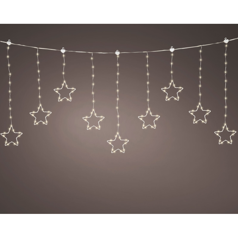 TENDINA CON STELLE 156 LED 120X60 CM