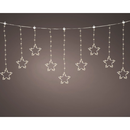 TENDINA CON STELLE 156 LED 120X60 CM