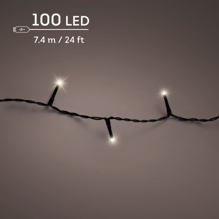 LUCI NATALIZIA  RICARICABILI  CON USB 7,40 MT 100 LED
