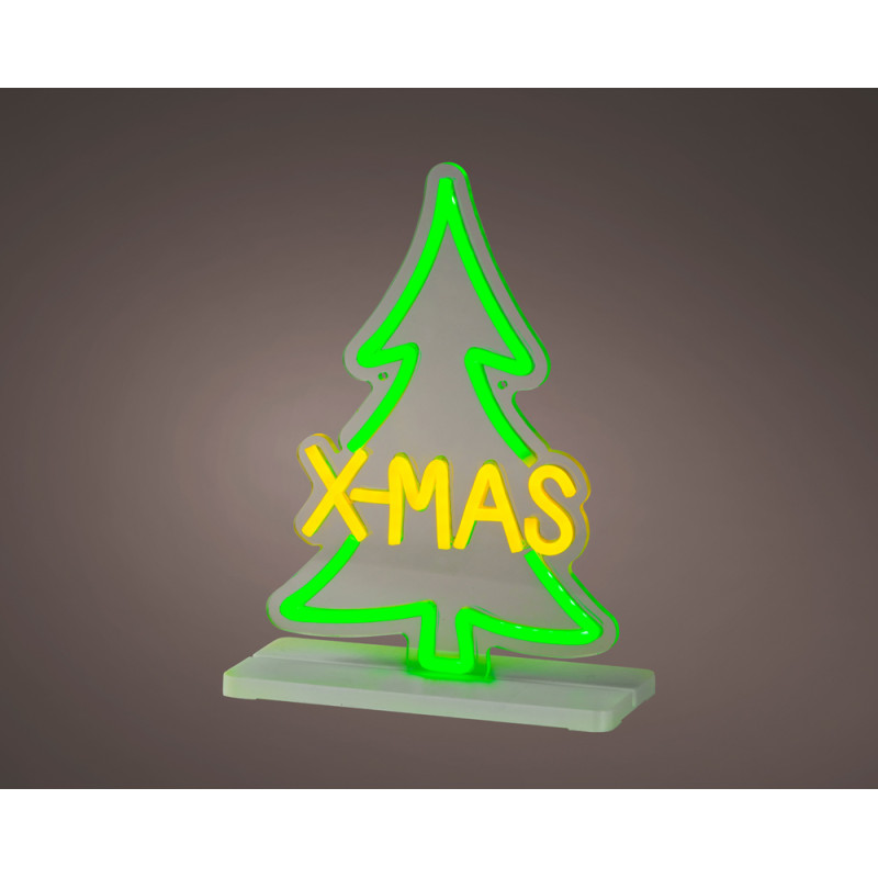 ALBERELLO NEON NATALIZIO 32CM CON RICARICA USB