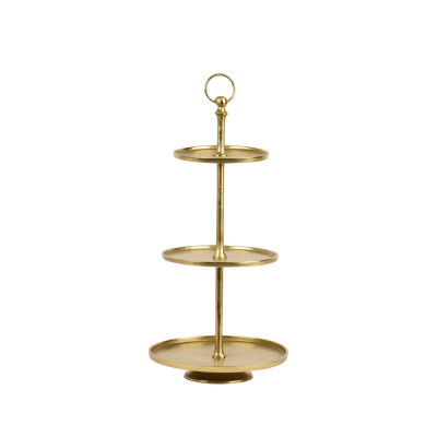 ALZATA ESPOSITIVA A 3 PIANI IN ALLUMINIO ORO 60CM