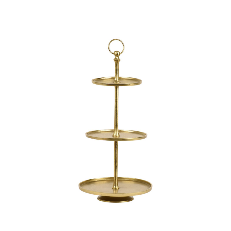 ALZATA ESPOSITIVA A 3 PIANI IN ALLUMINIO ORO 60CM