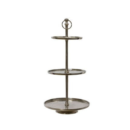 ALZATA ESPOSITIVA A 3 PIANI IN ALLUMINIO ARGENTO 60CM