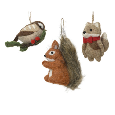 ANIMALETTO NATALIZIO IN LANA COTTA 13CM