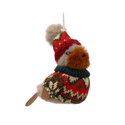 UCCELLINO CON MAGLIONE E CAPPELLO 13CM