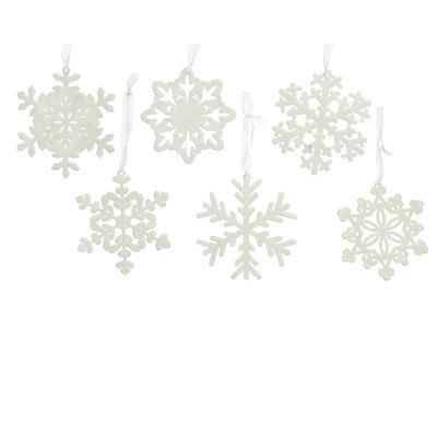 FIOCCO DI NEVE PENDENTE GLITTER 10CM