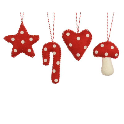 DECORO PENDENTE IN FELTRO CON POIS 10CM