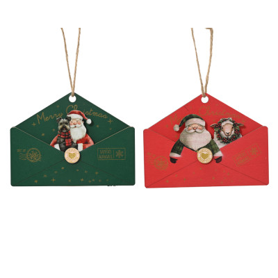 BUSTA E LETTERA CON BABBO NATALE 9CM