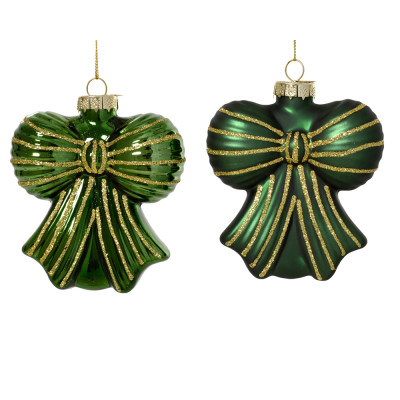 FIOCCO IN VETRO PENDENTE VERDE 10CM