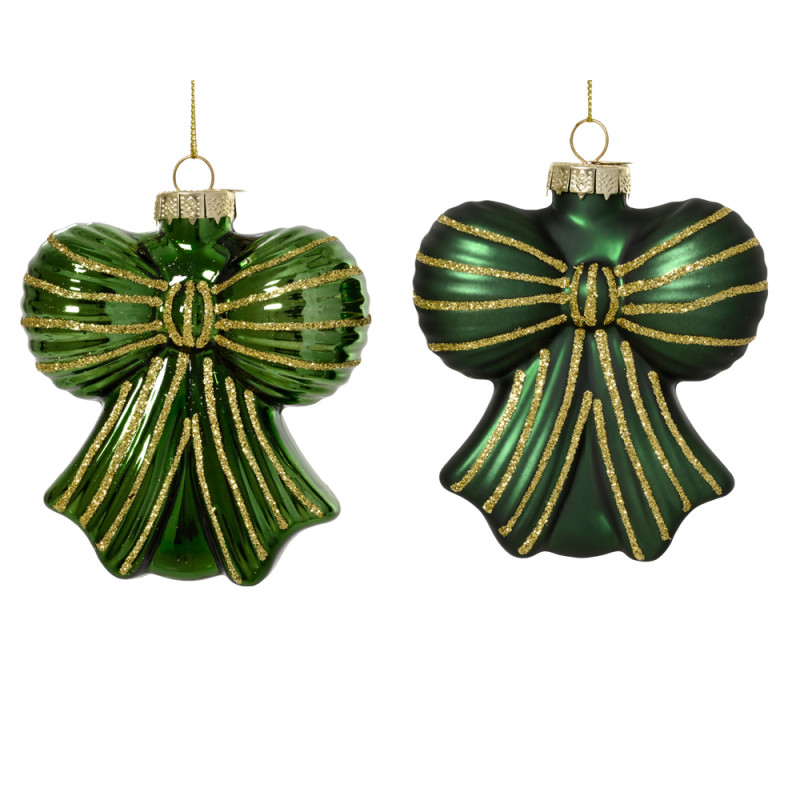 FIOCCO IN VETRO PENDENTE VERDE 10CM