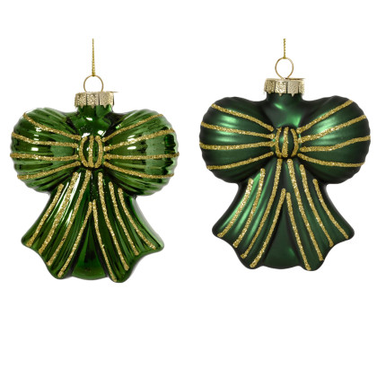 FIOCCO IN VETRO PENDENTE VERDE 10CM