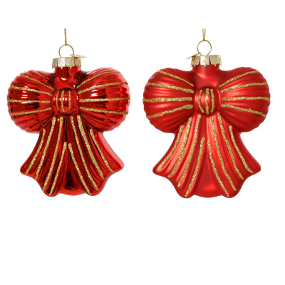 FIOCCO IN VETRO PENDENTE ROSSO 10CM