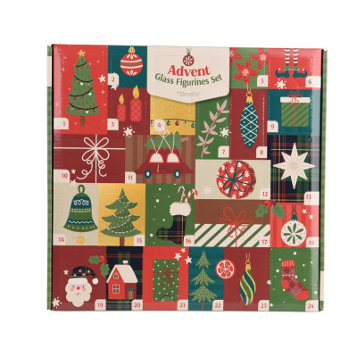 SOGGETTI NATALIZI IN VETRO PER CALENDARIO DELL'AVVENTO (24 PEZZI)