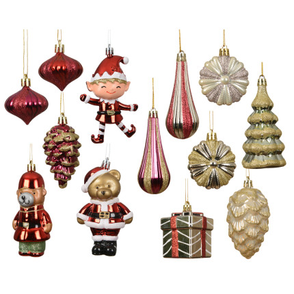 DECORAZIONE NATALIZIA LUCIDA CON GLITTER 11CM