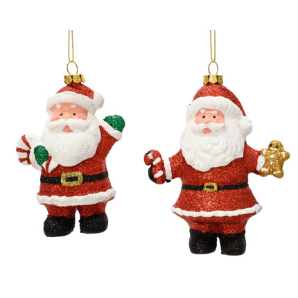 BABBO NATALE PENDENTE CON GLITTER 11,8CM