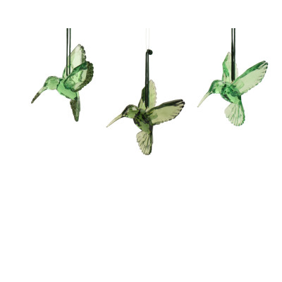 COLIBRI' VERDE CON GLITTER 9CM
