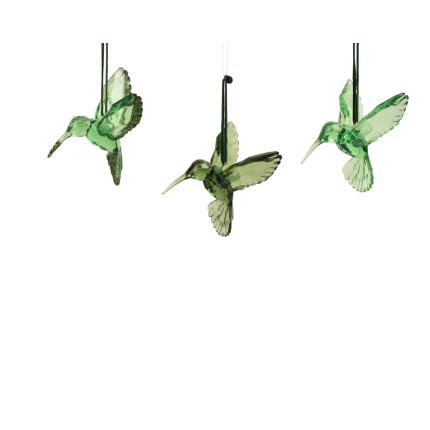 COLIBRI' VERDE CON GLITTER 9CM