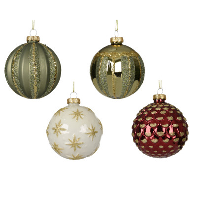 PALLA DI NATALE IN VETRO LAVORATA 8CM