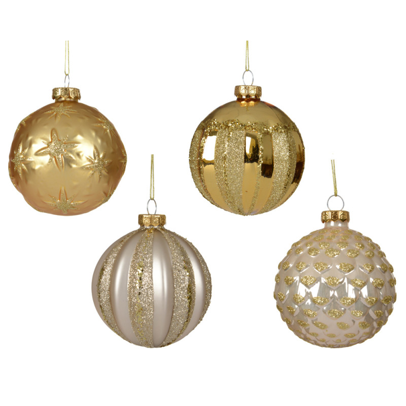 PALLA DI NATALE IN VETRO SMALTATA 8CM