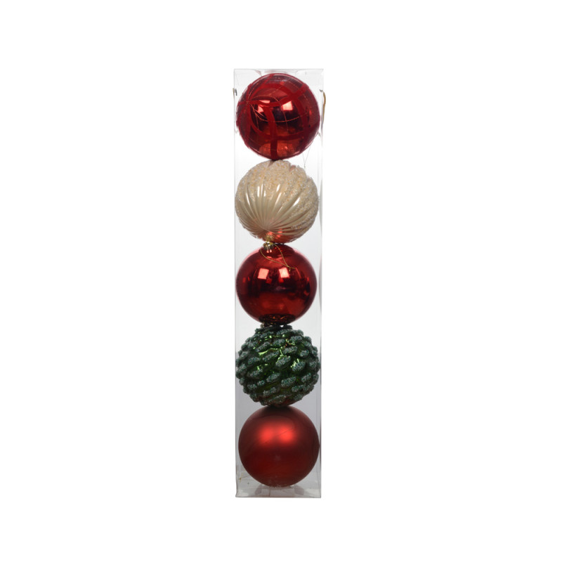 PALLA PER ALBERO DI NATALE 20CM (5 PEZZI)