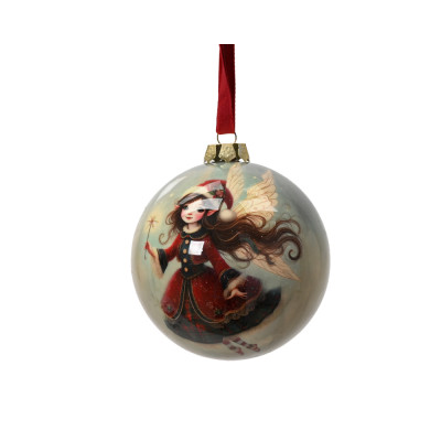 PALLA PER ALBERO LUCIDA CON ELFO 8CM
