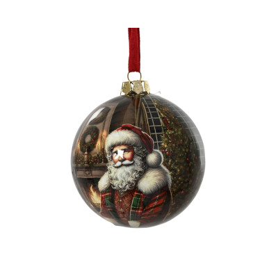 SFERA LUCIDA CON BABBO NATALE 8CM