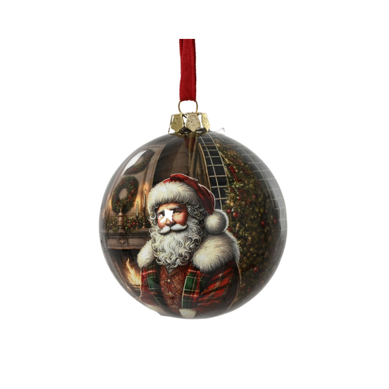 SFERA LUCIDA CON BABBO NATALE 8CM